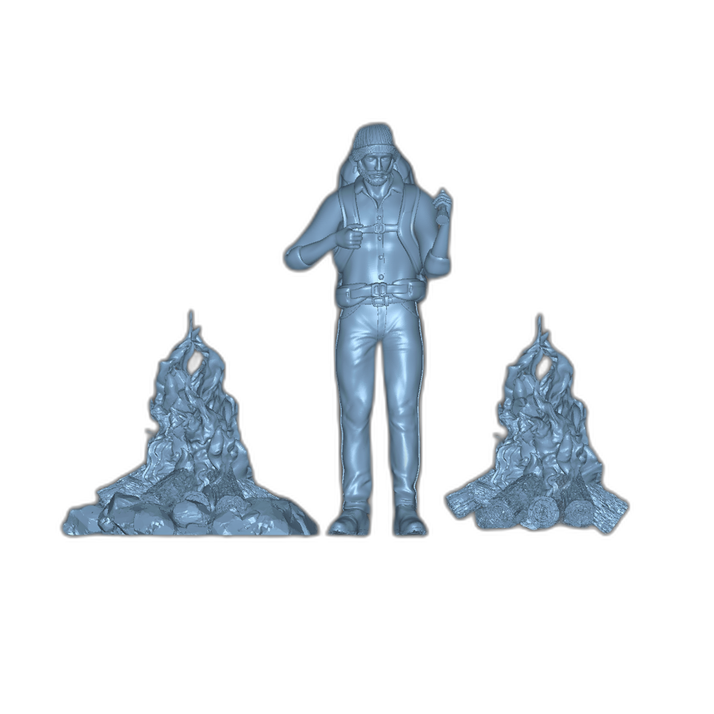 Produktfoto Diorama und Modellbau Deko, Zubehör: 0: Camping im Freien: 2 lodernde Lagerfeuer