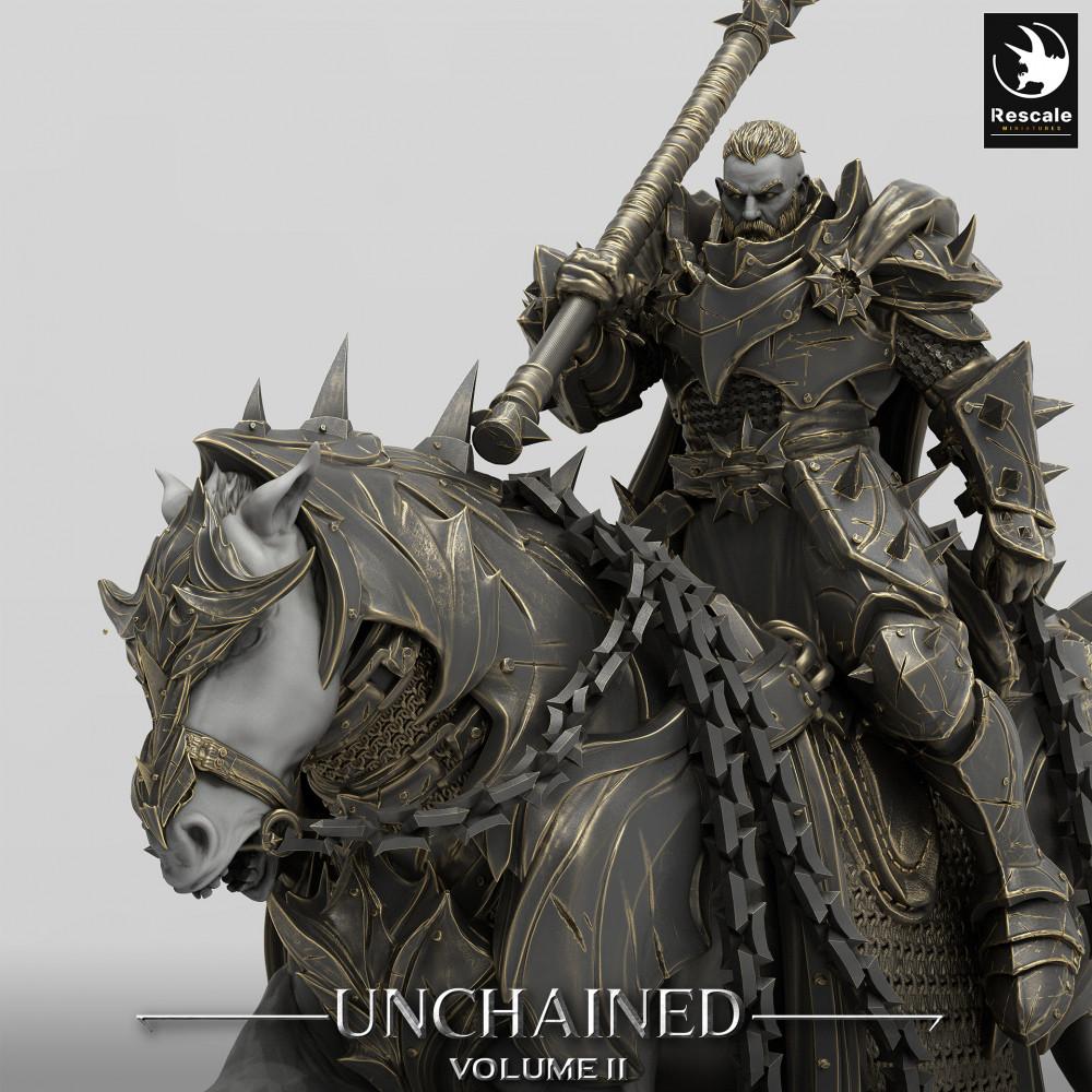 Produktfoto Tabletop 28mm Lord of the Print (LotP) 0: Tabletop Miniatur: Berittener Dunkler Paladin, Todesritter Lanzenreiter auf gepanzertem Streitross, Dread Knight schwere Kavallerie (24_05_Q)