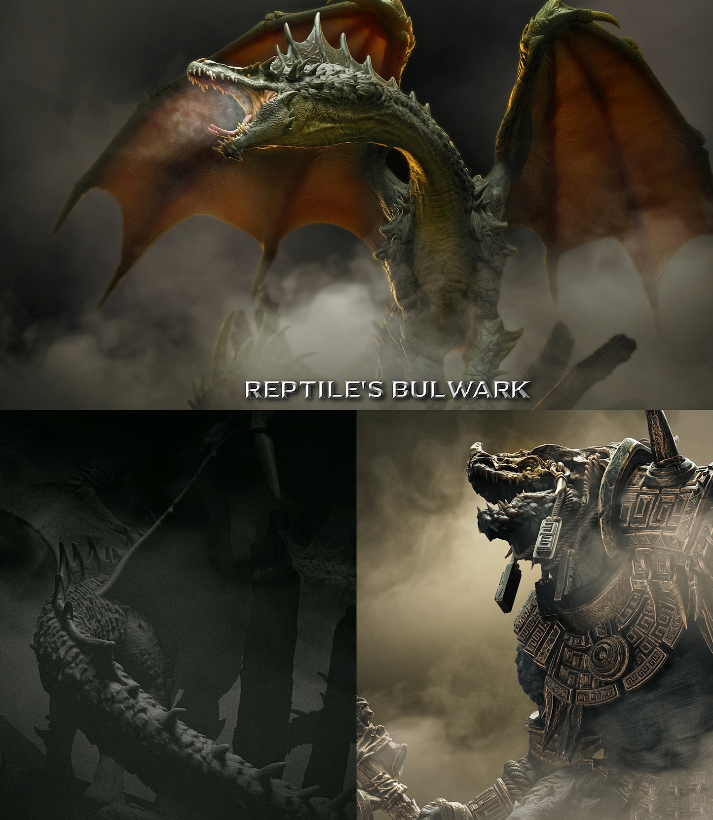Produktbild 4 von 4: Tabletop Miniatur: Lizardfolk Warrior / Echsenmensch-Krieger mit zweihändigem Kriegshammer, Tempelwächter, Reptilienwächter, Wargaming (23_06_F2)