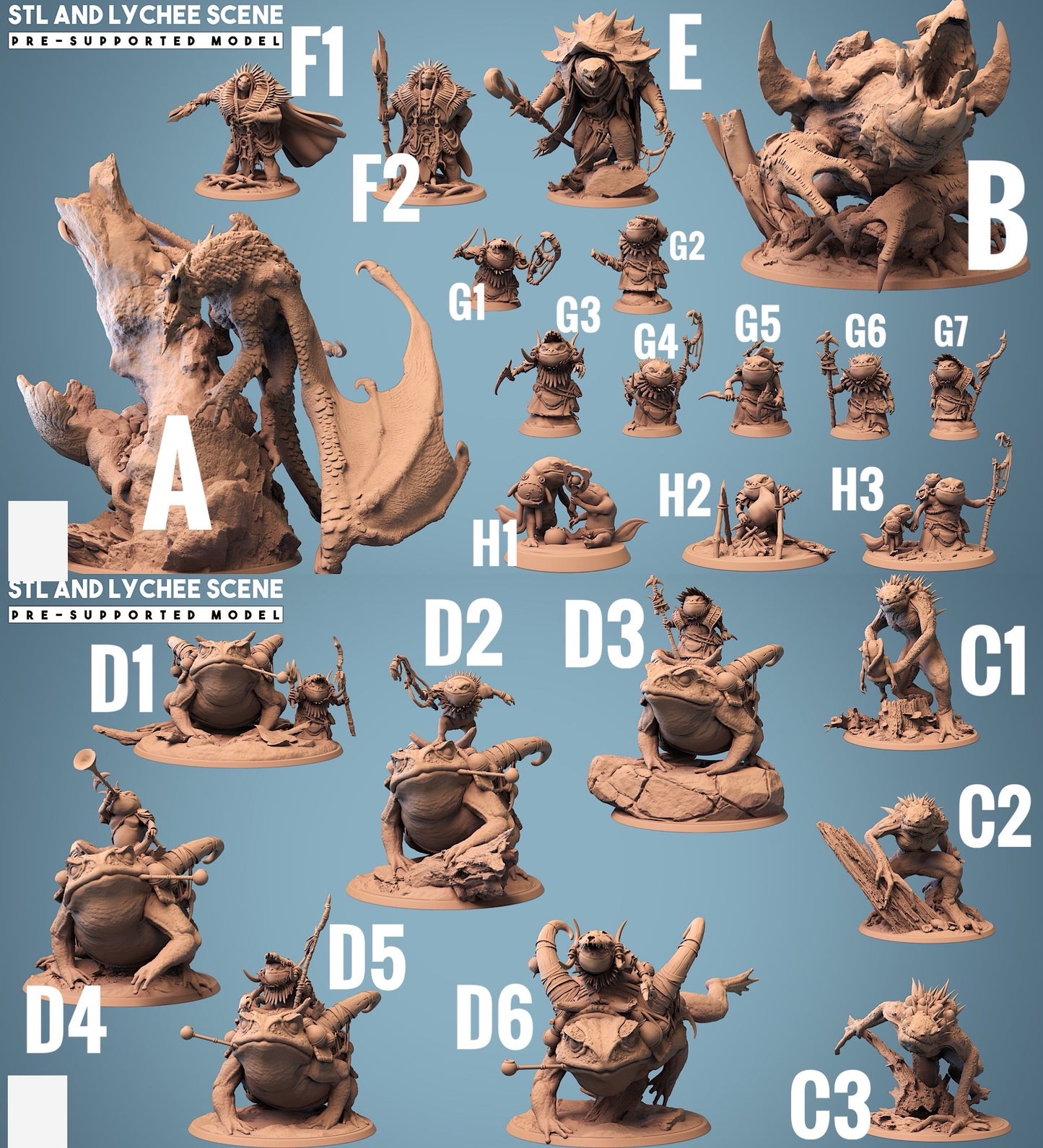 Croaker Reiter - Krächzer auf Kröte - Fischvolk Krieger (D5)