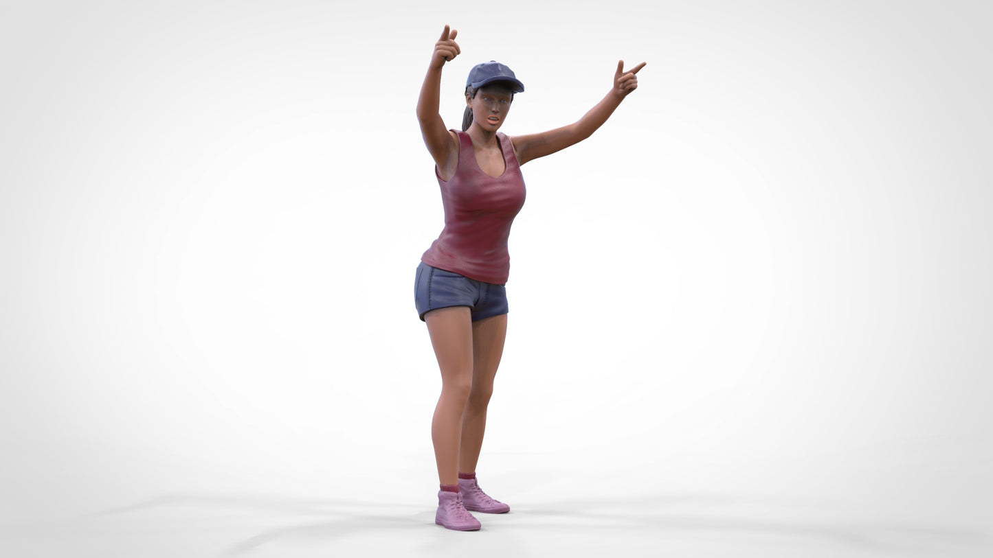 Produktfoto Diorama und Modellbau Miniatur Figur: Fan weiblich