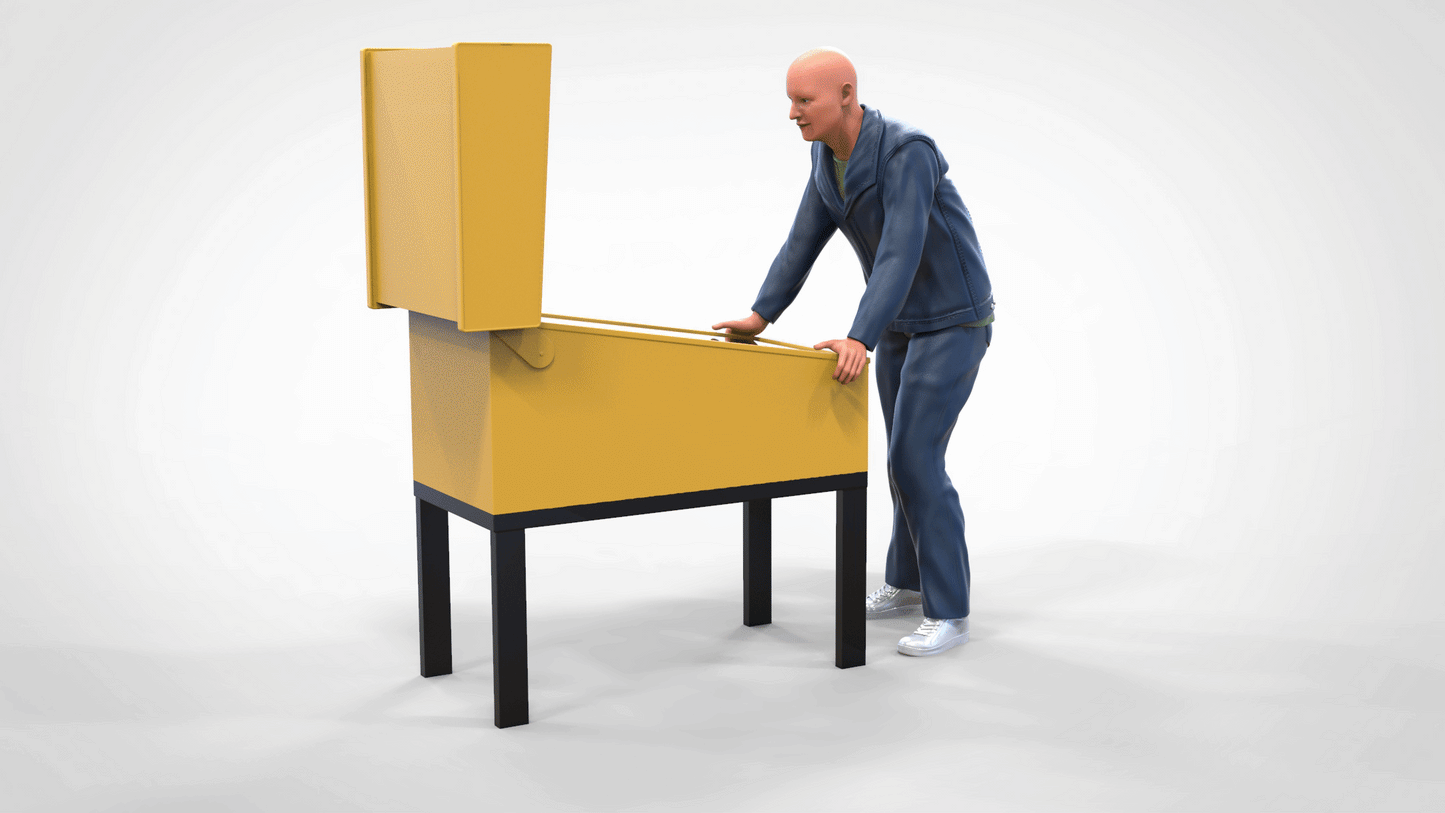 Produktfoto Diorama und Modellbau Miniatur Figur: Mann am Flipperautomat