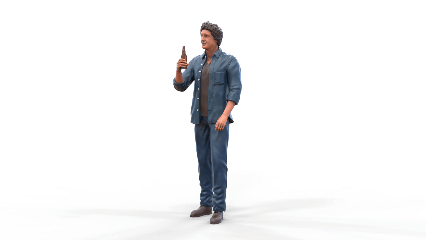 Produktfoto Diorama und Modellbau Miniatur Figur: Mann mit Bierflasche