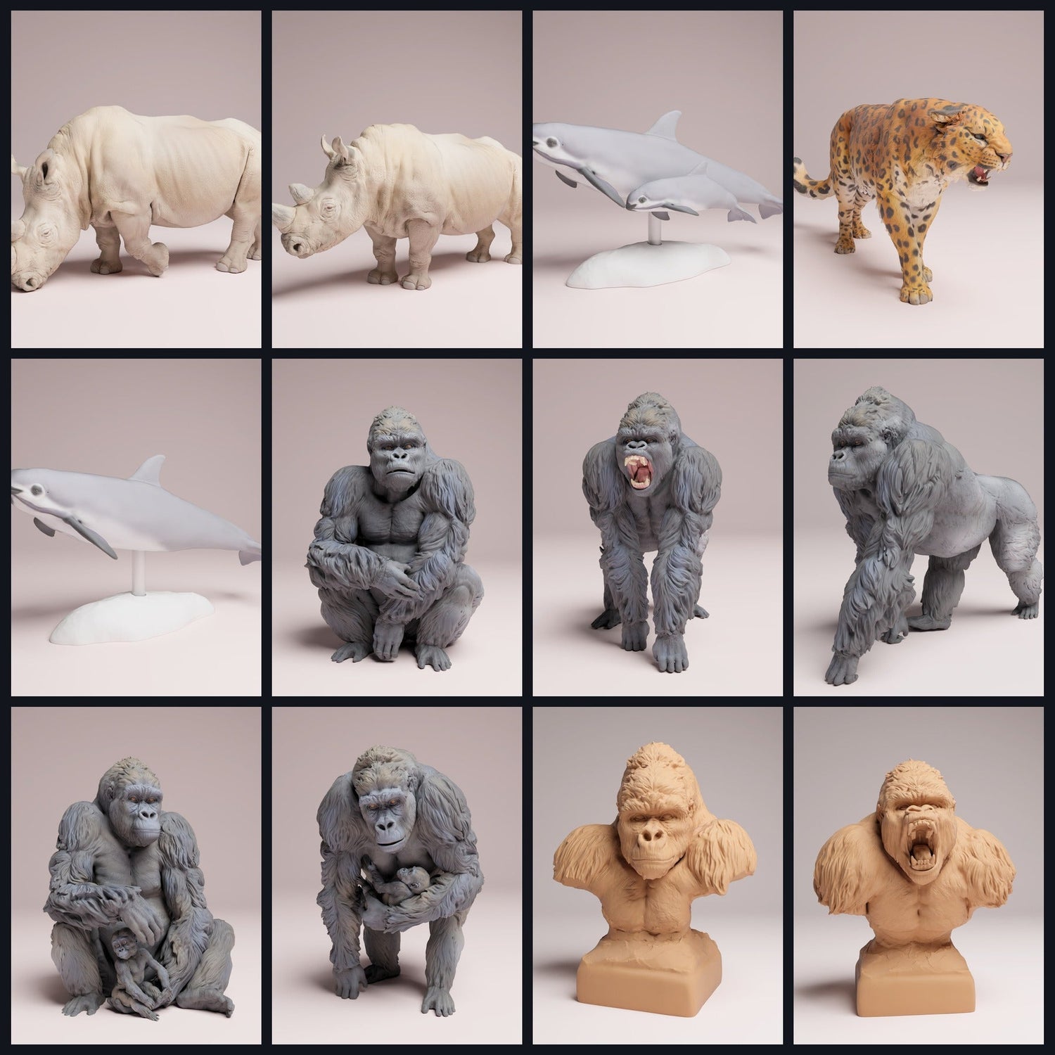 Dieses Bild ist das Kategoriebild für das Release 25_07: Bedrohte Tierfiguren und Tierminiaturen für Diorama und Modellbau