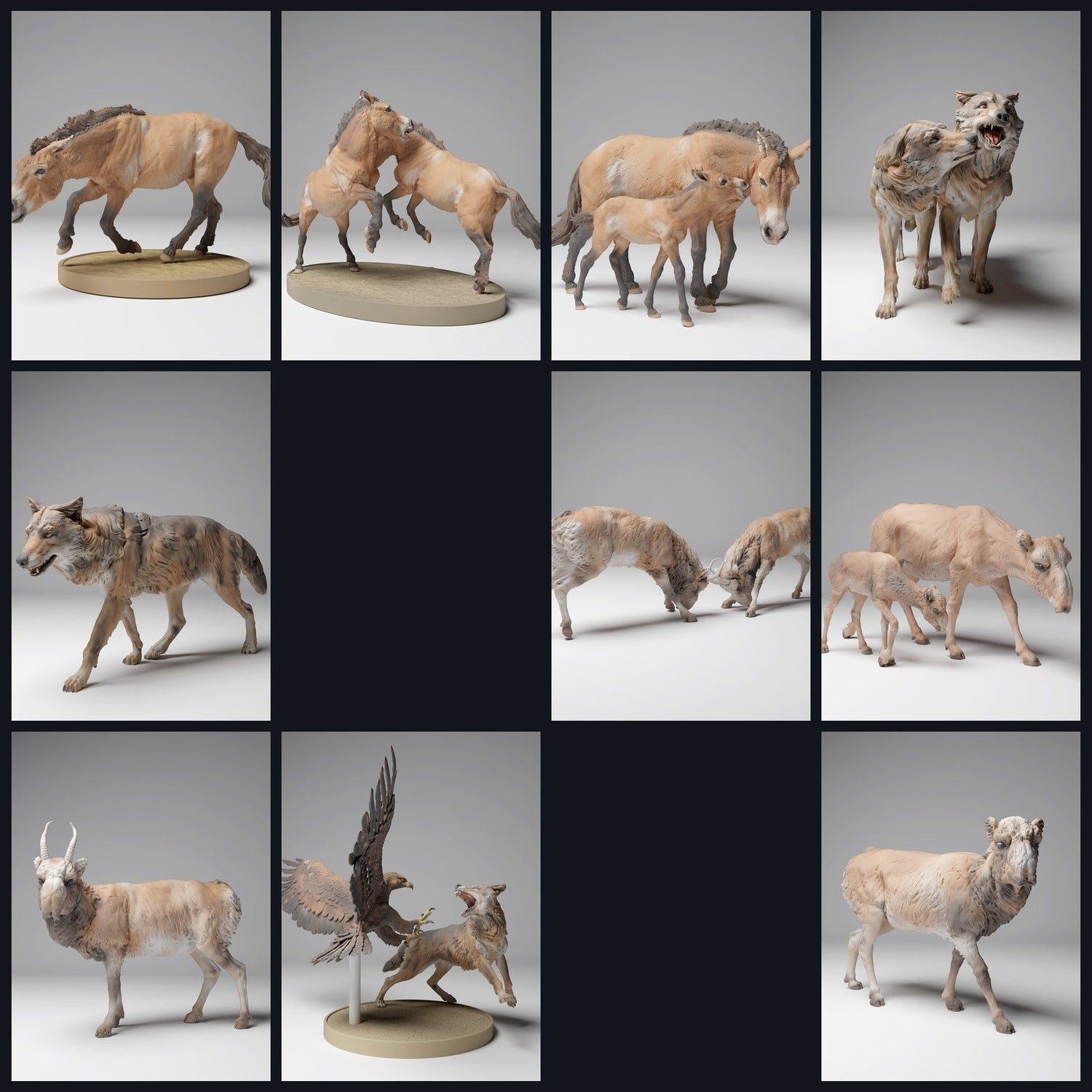 Dieses Bild ist das Kategoriebild für das Release 24_12: Mongolische Tierfiguren für Diorama und Modellbau