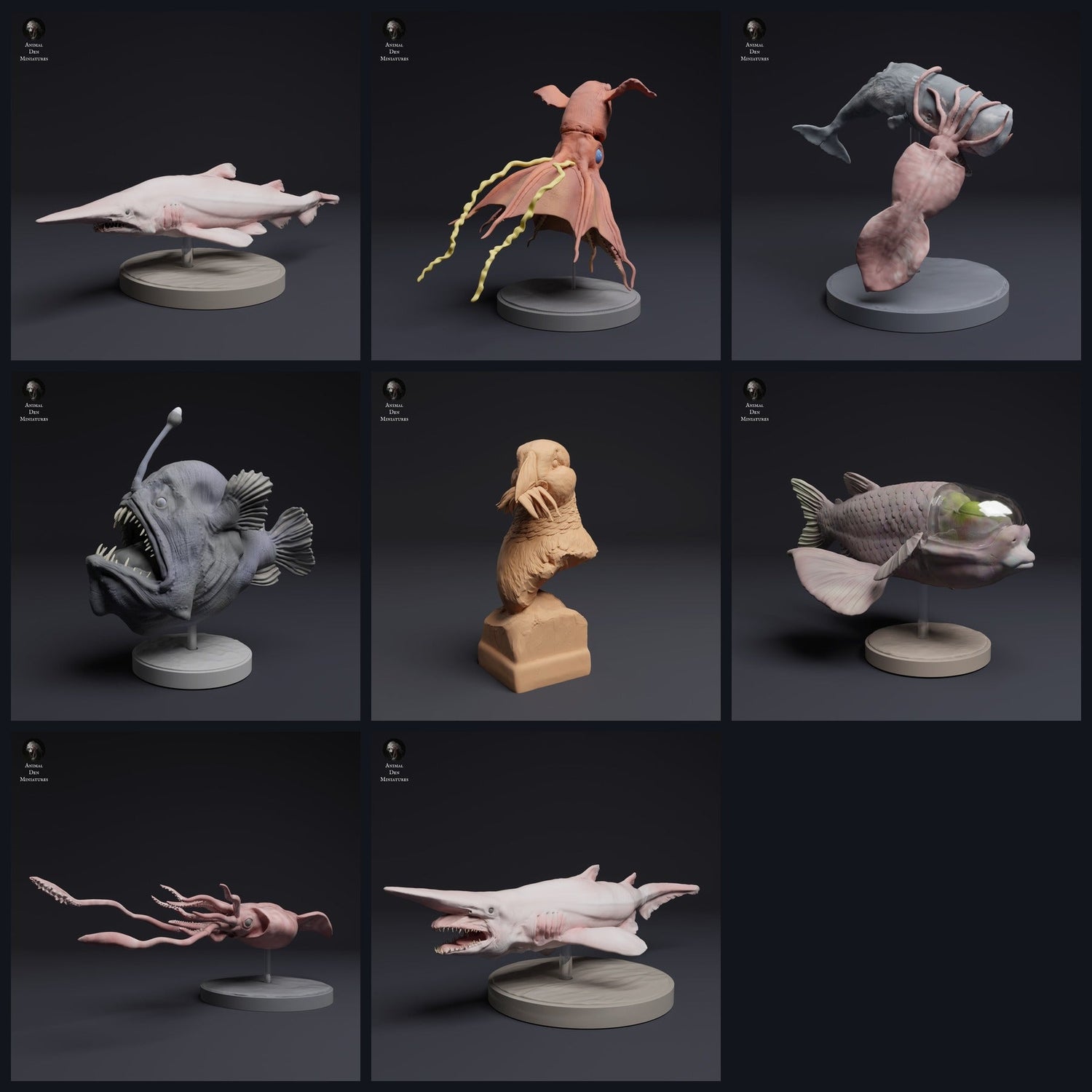 Dieses Bild ist das Kategoriebild für das Release 25_04: Tiefsee-Tierminiaturen und Tierfiguren für Diorama und Modellbau