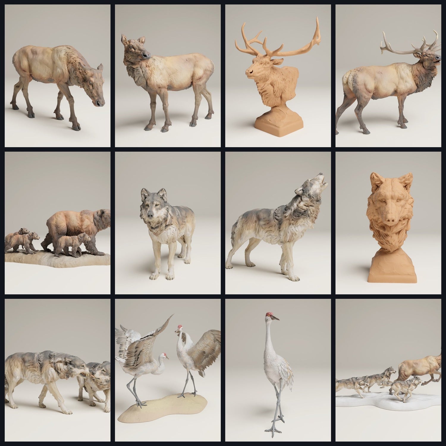 Dieses Bild ist das Kategoriebild für das Release 25_06: Yellowstone-Tierminiaturen und Tierfiguren für Diorama und Modellbau