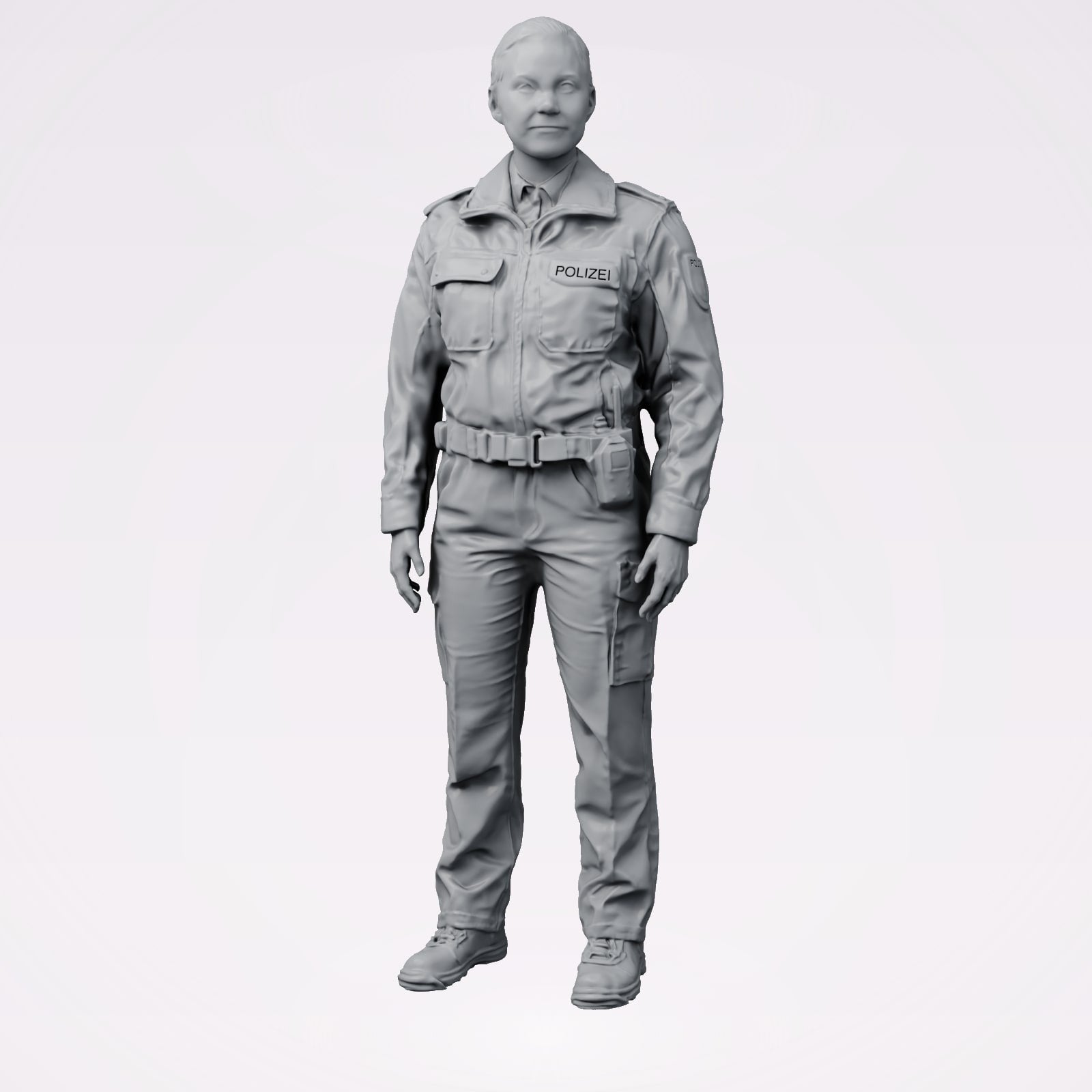 Diorama Modellbau Produktfoto 0: Stehende Figur: deutscher Polizist mit Einsatzgürtel (B020)