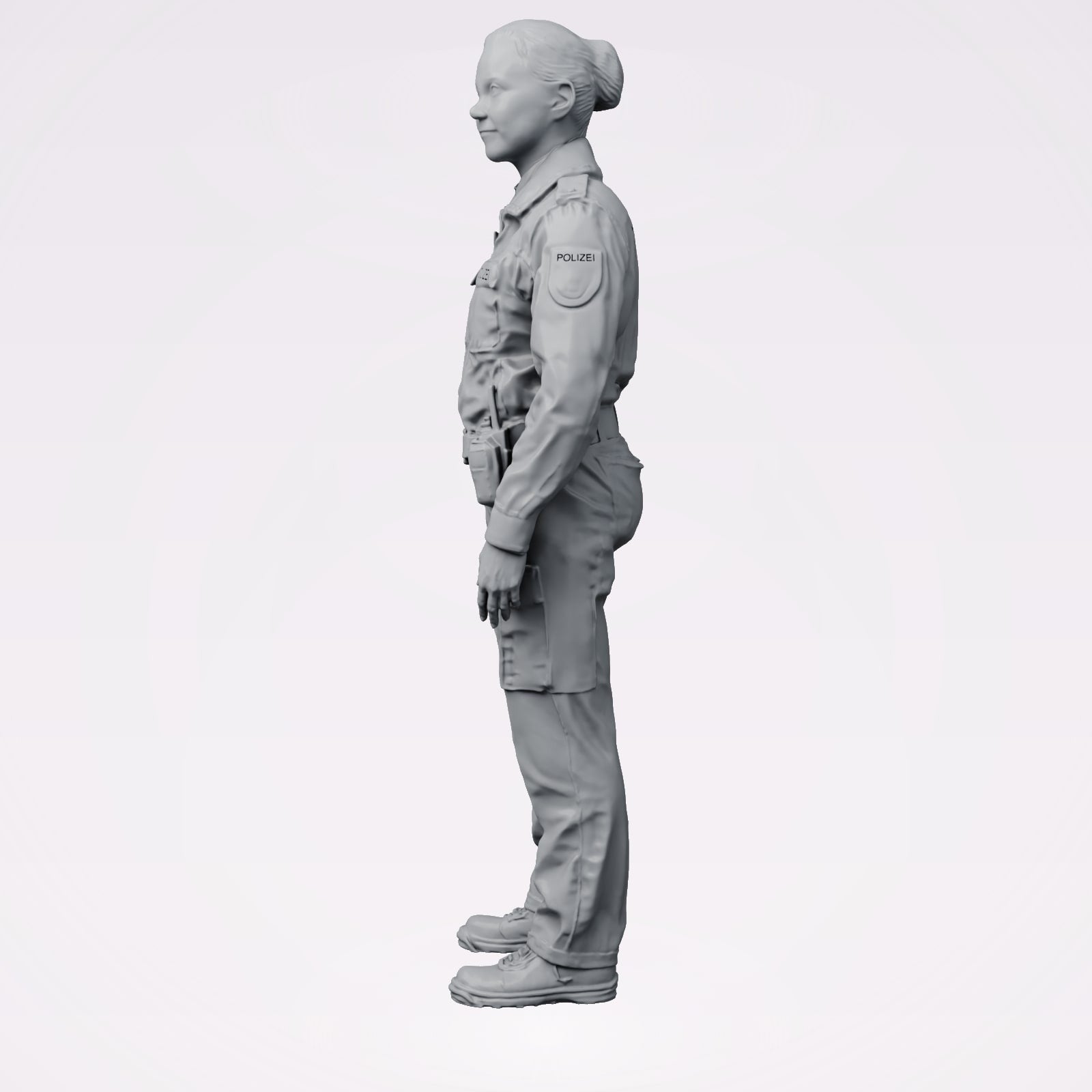 Diorama Modellbau Produktfoto 1: Stehende Figur: deutscher Polizist mit Einsatzgürtel (B020)