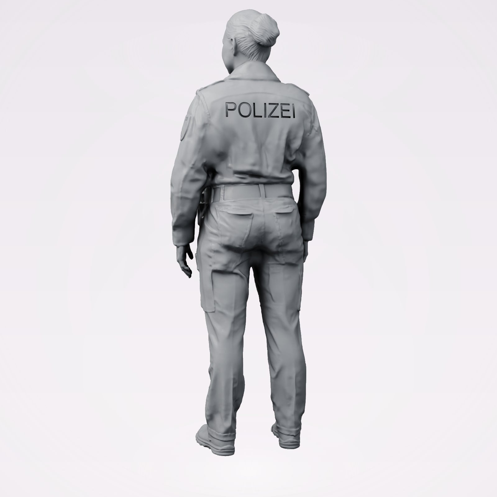 Diorama Modellbau Produktfoto 2: Stehende Figur: deutscher Polizist mit Einsatzgürtel (B020)