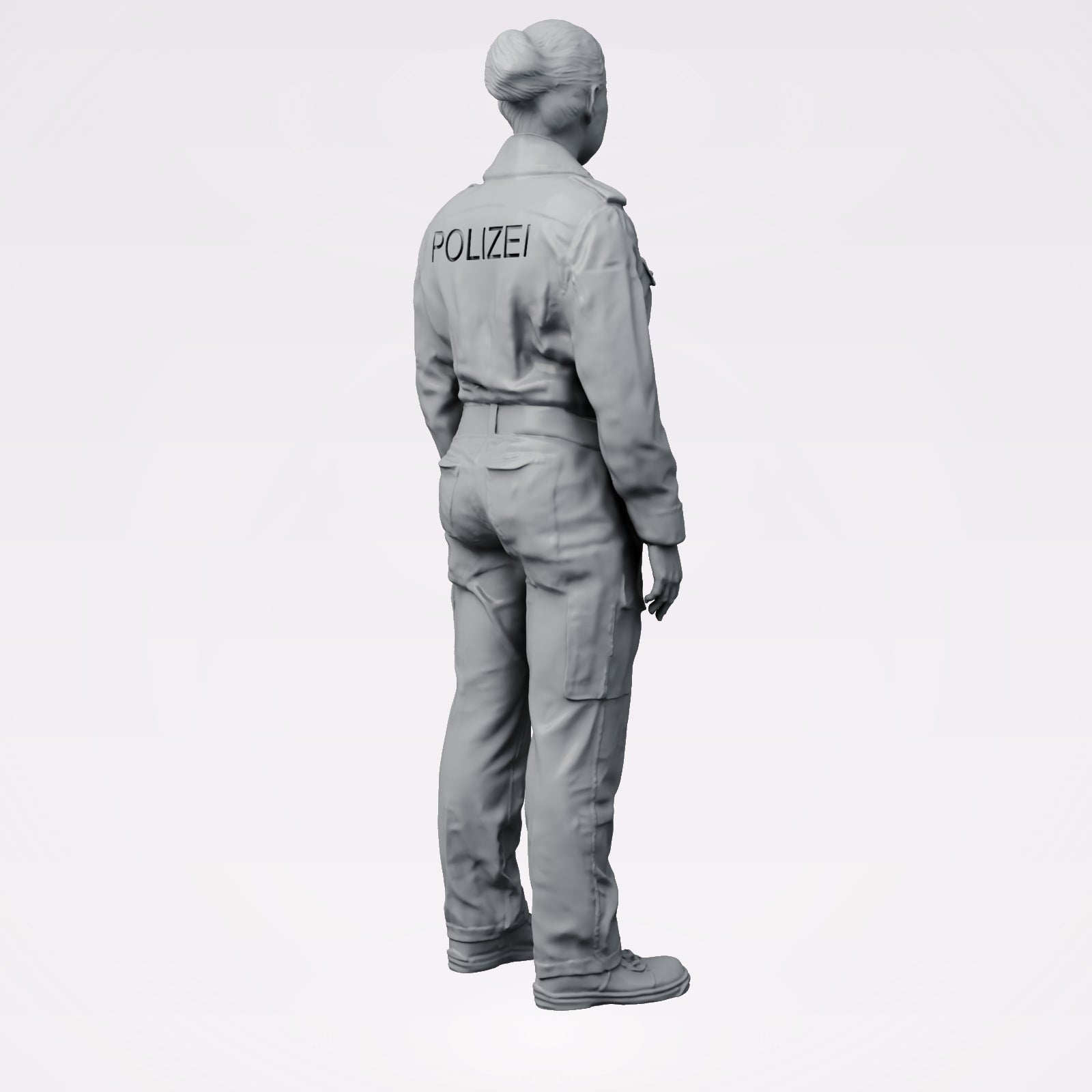 Diorama Modellbau Produktfoto 3: Stehende Figur: deutscher Polizist mit Einsatzgürtel (B020)