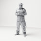 Diorama Modellbau Produktfoto 0: Stehende Figur: Mann mit Kappe & gefalteten Händen, Hemd mit Brusttaschen, Tuch in Tasche (B030)
