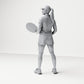 Diorama Modellbau Produktfoto 2: Stehende Figur: Tennisspielerin mit Schläger (B038)