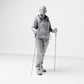 Diorama Modellbau Produktfoto 3: Stehende Figur: Wanderer mit Rucksack & zwei Trekkingstöcken (B039)