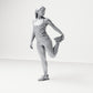 Diorama Modellbau Produktfoto 0: Stehende Figur: Sportler in Dehnpose, hält den Fuß hinter dem Körper (B040)
