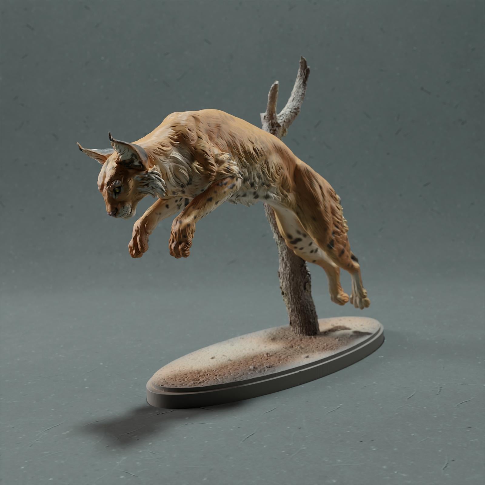 Produktfoto Tier Figur Diorama, Modellbau: 0: Wildtier Figur: Luchs – Bobcat Leep (Ref 01_01_76)