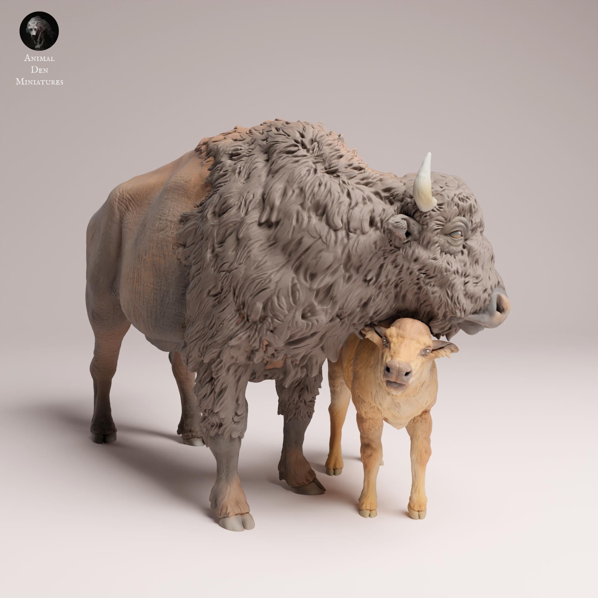 Produktfoto Tier Figur Diorama, Modellbau: 0: Wildtier Figur: Amerikanischer Bison – Kuh und Kalb (Ref 25_09_10)