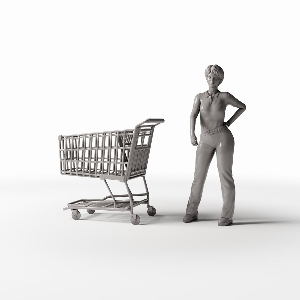 Diorama Modellbau Produktfoto 1: Diorama Markt: Einkaufswagen für Supermarkt (Ref. 1063D)