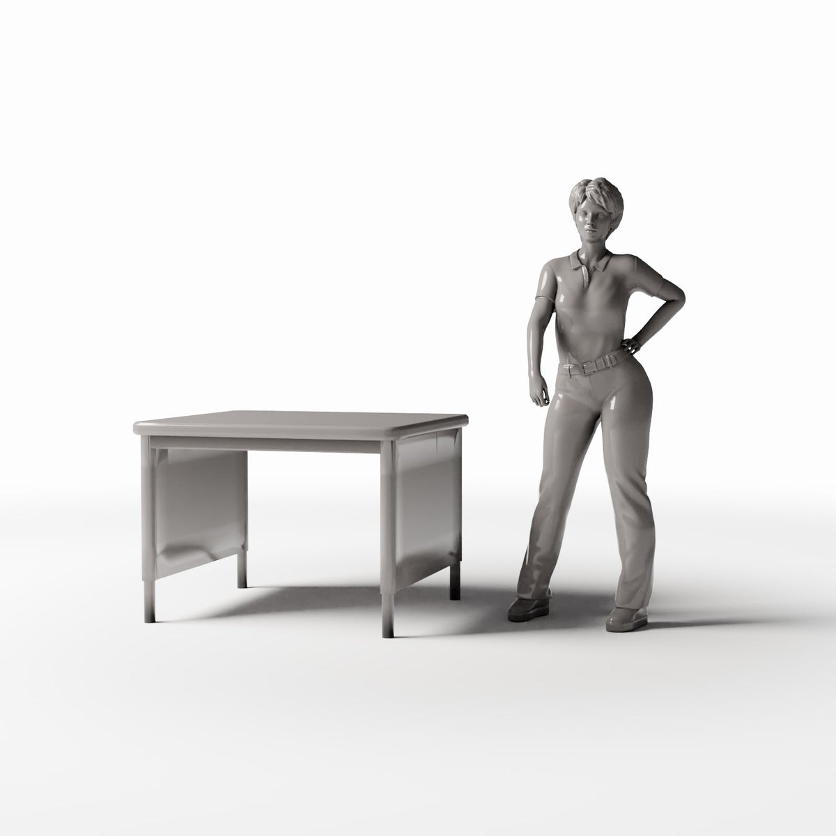 Diorama Modellbau Produktfoto 1: Diorama Möbel: Kleiner Büroschreibtisch (Ref. 1070D)