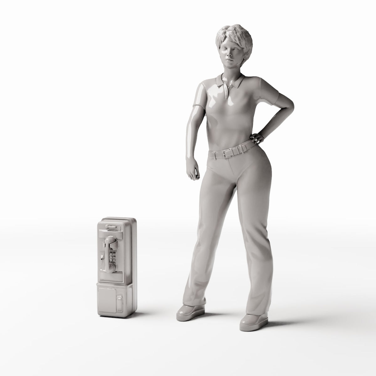 Diorama Modellbau Produktfoto 1: Diorama Straße: Öffentliches Telefon mit Hörer (Ref. 1088D)
