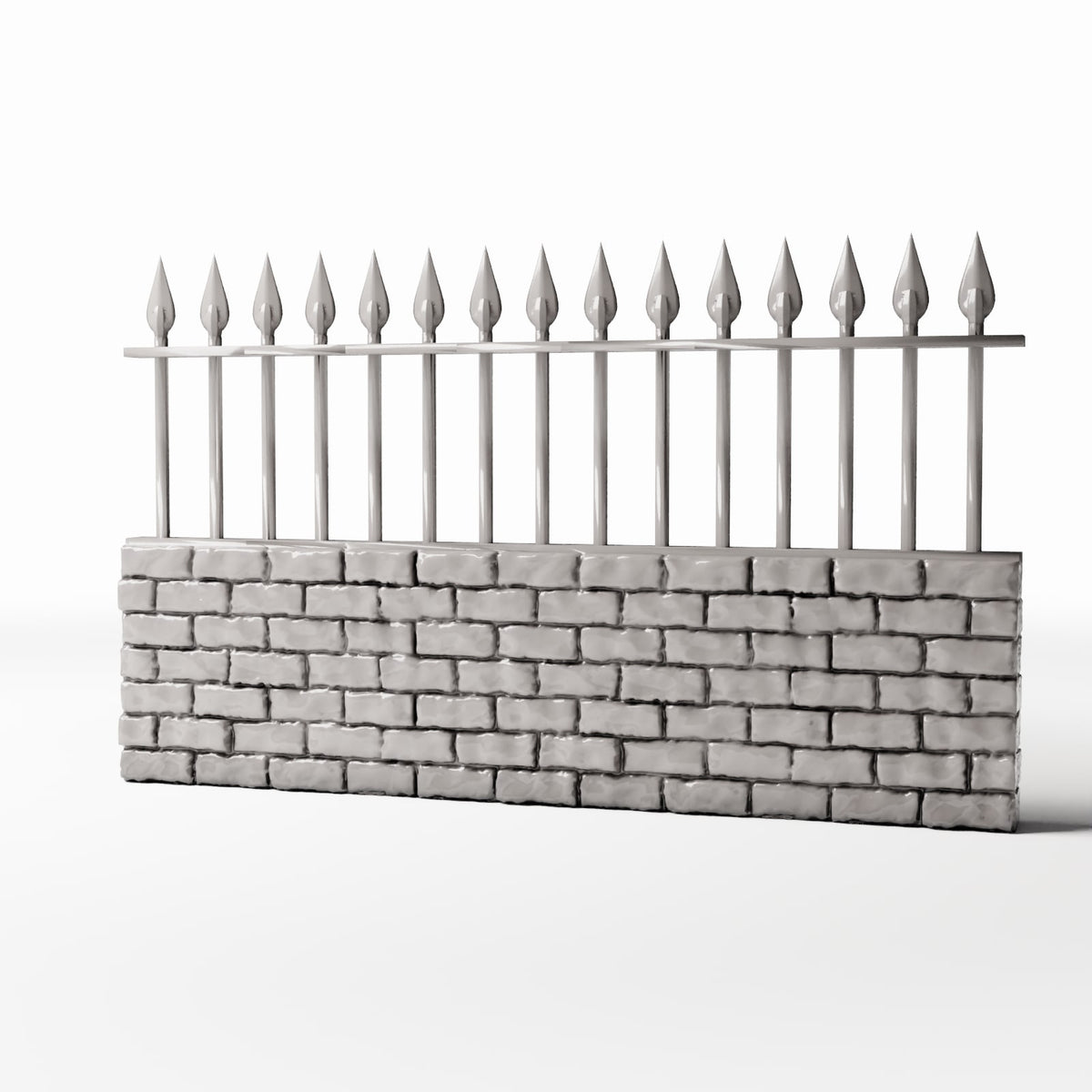 Diorama Modellbau Produktfoto 0: Diorama Außenbereich: Niedrige Steinmauer mit Metallzaun (Ref. 1196D)