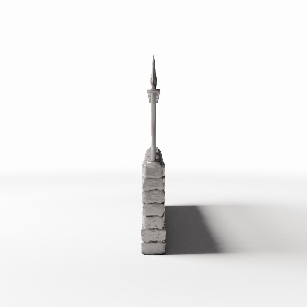 Diorama Modellbau Produktfoto 2: Diorama Außenbereich: Niedrige Steinmauer mit Metallzaun (Ref. 1196D)