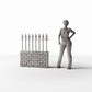 Diorama Modellbau Produktfoto 1: Diorama Architektur: Niedrige Ziegelmauer mit Metallzaun (Ref. 1197D)