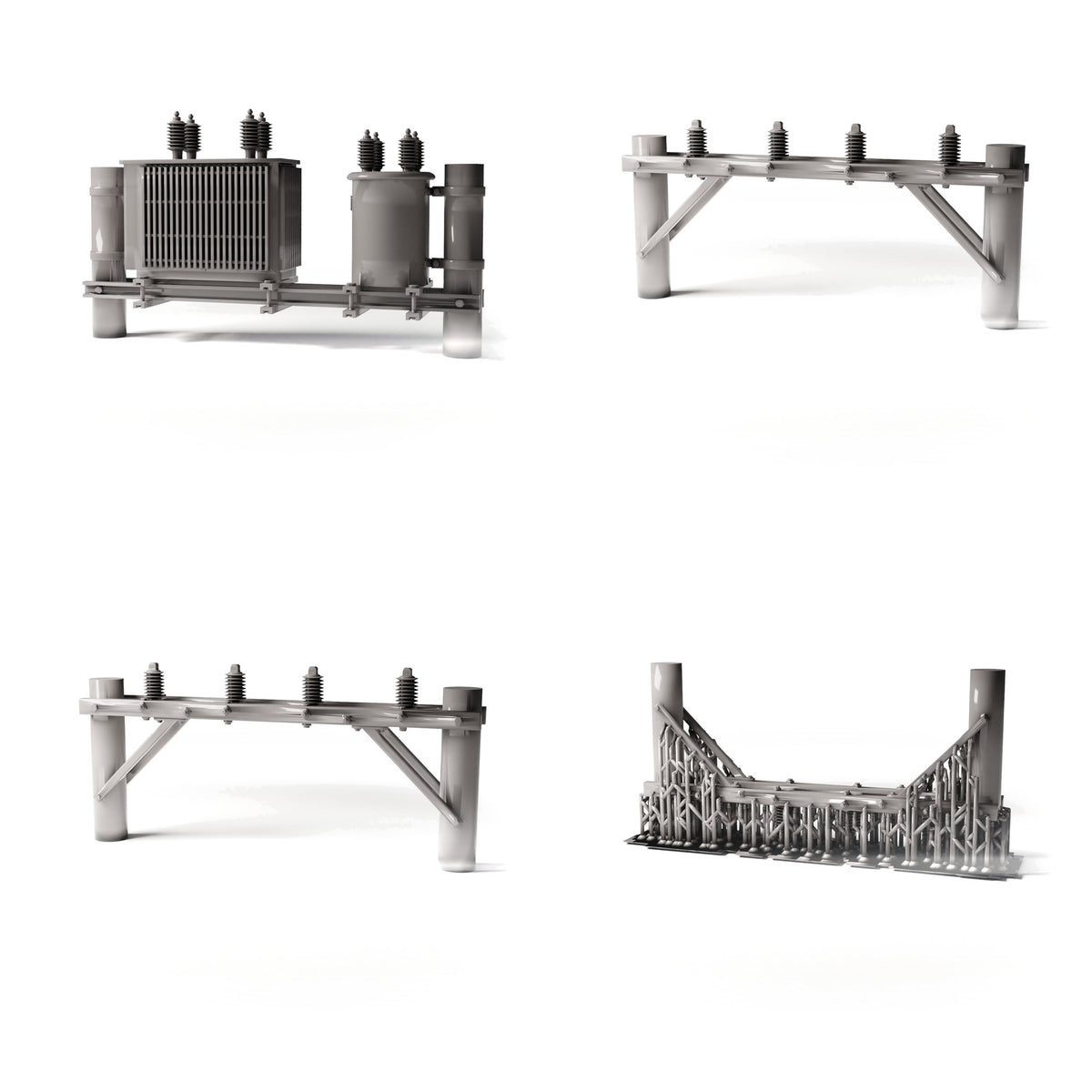 Diorama Modellbau Produktfoto 0: Diorama Infrastruktur: Betonmast mit Leistungstransformator als Baugruppe (Ref. 1231D)