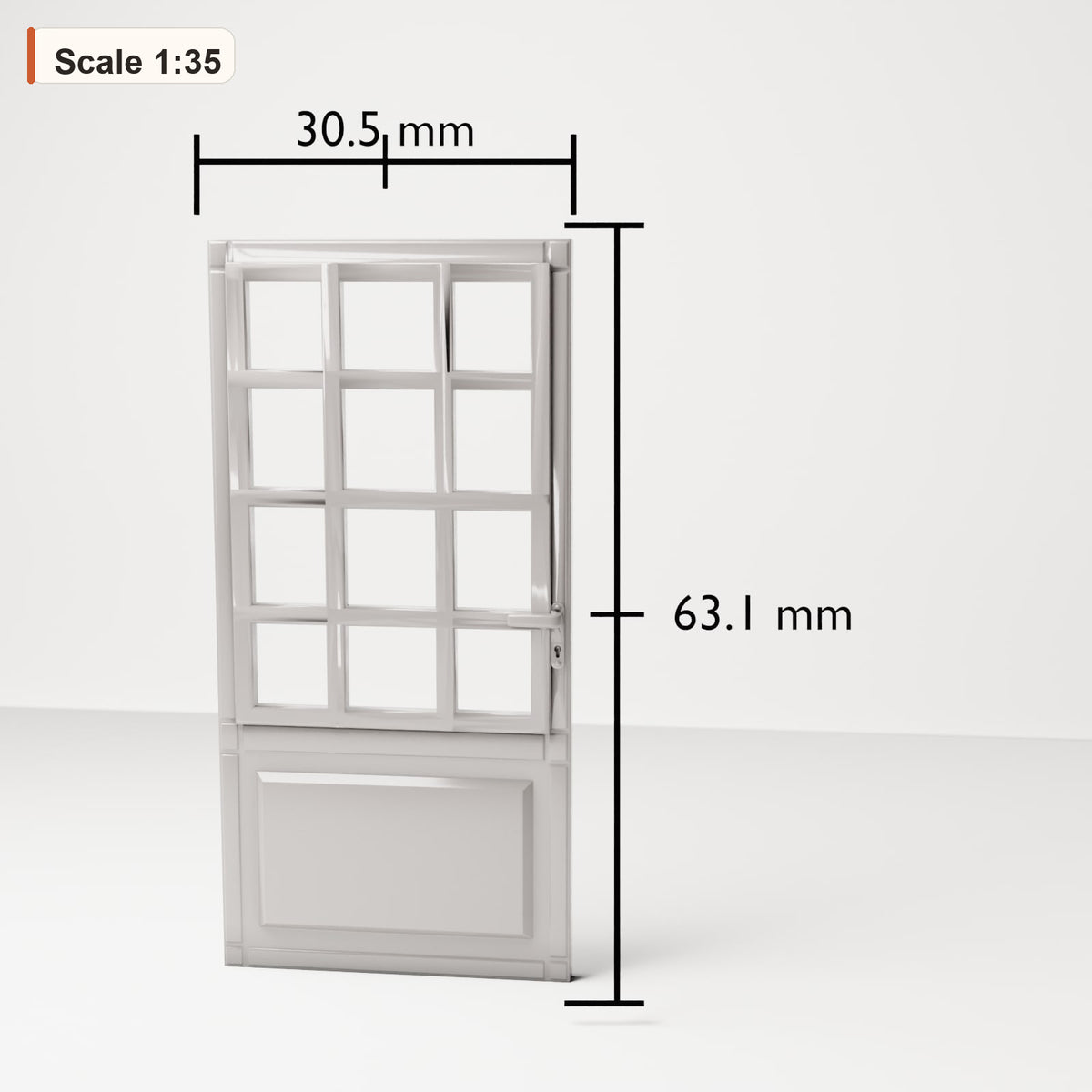 MyPortal 129 1: Diorama Gebäudedetails: Klassische Tür mit Sprossenfenster (Ref. 129D)