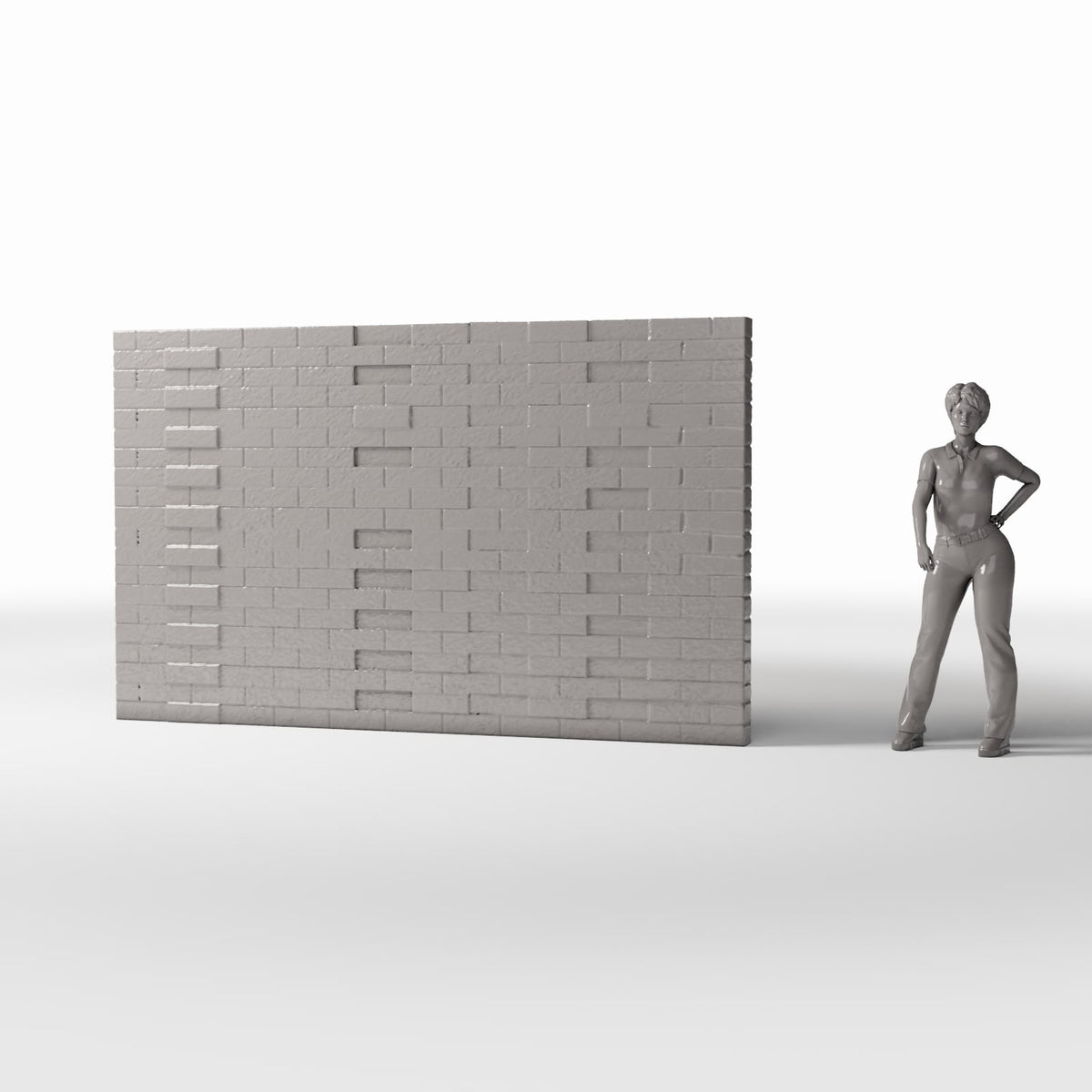 Diorama Modellbau Produktfoto 1: Diorama Gebäude: Beschädigte Ziegelmauer als Gebäudedetail (Ref. 1624D)