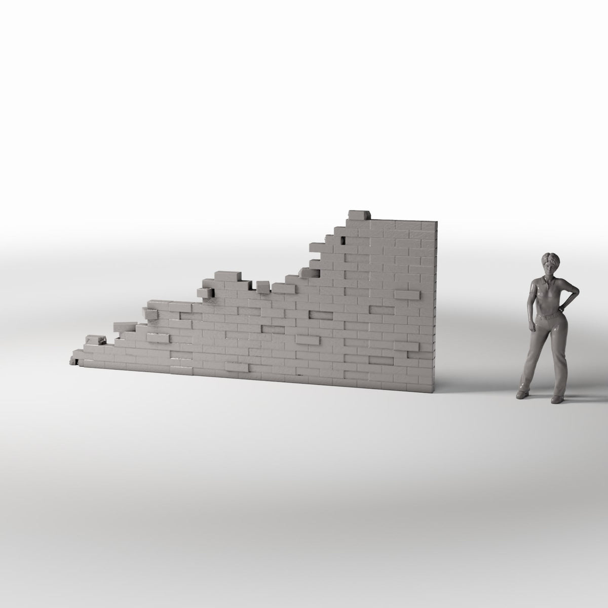 Diorama Modellbau Produktfoto 1: Diorama Gebäude: Beschädigte Ziegelmauer als Gebäudedetail (Ref. 1627D)
