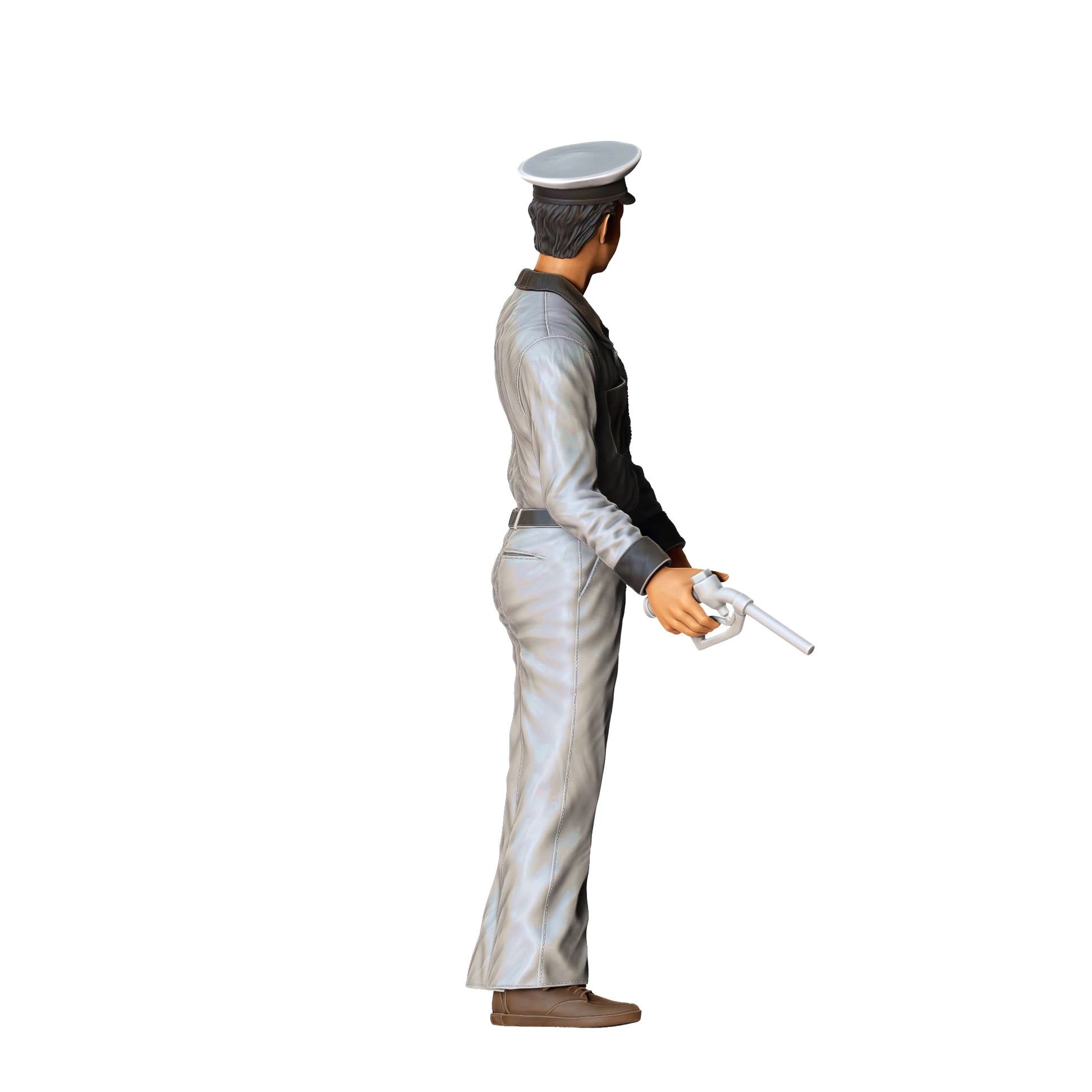 Produktfoto Diorama und Modellbau Miniatur Figur: Tankstelle - Mann an Zapfsäule, altmodisch