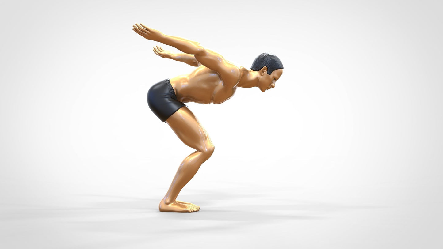 Miniatur Figur Schwimmer: Athlet vor Absprung ins Schwimmbecken (Nr. 250)