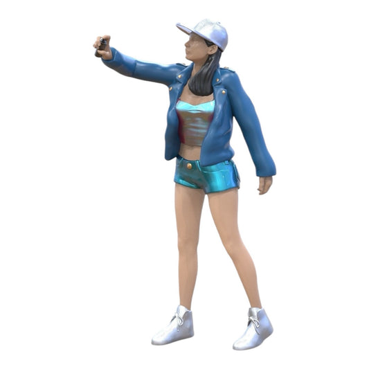 Miniatur Figur: Jungendlicher Sprayer - Junge Frau mit Kappe und Graffiti Spraydose (Nr. 287)
