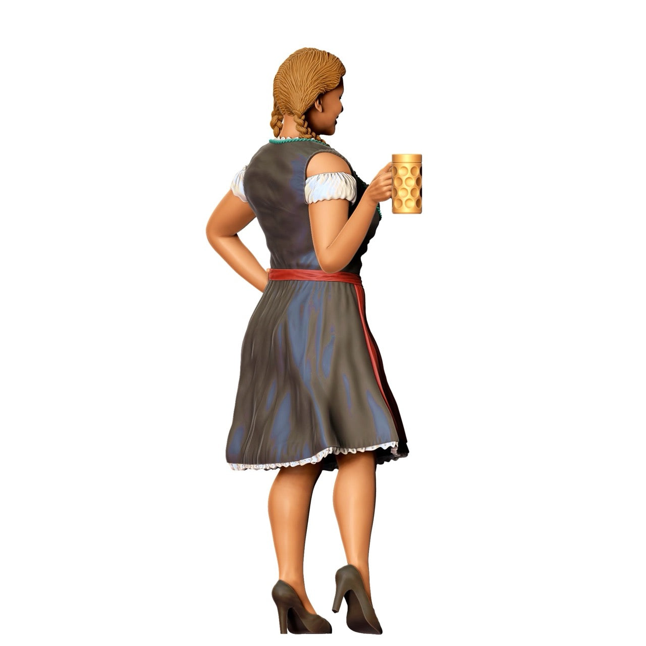 Miniatur Figur Oktoberfest: Wiesen Gäste: Frau mit traditionellem Dirndl Outfit und Bier Krug (Nr. 290)
