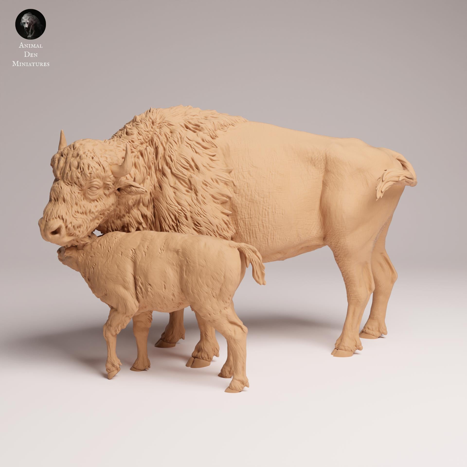 Produktfoto Tier Figur Diorama, Modellbau: 0: Wildtier Figur: Amerikanischer Bison – Kuh und Kalb (Ref 25_09_10)