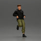 Diorama Modellbau Produktfoto 0: Miniaturfigur: Mann mit Kapuzenpullover & Cargohose, lässige Lehnpose (Ref Nr. A142)