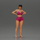 Diorama Modellbau Produktfoto 0: Diorama Figur: Stehende Miniaturfigur im Sommerlook mit Kappe, Shorts, barfuß am Strand (Ref Nr. A108)