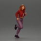Diorama Modellbau Produktfoto 0: Diorama-Miniaturfigur: Laufendes Mädchen mit langen Haaren in Jacke (Ref Nr. A96)