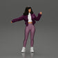 Diorama Modellbau Produktfoto 0: Diorama-Miniatur: Frau in offener Jacke, bauchfreiem Top und engen Hosen (Ref Nr. A114)