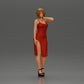 Diorama Modellbau Produktfoto 0: Weibliche Diorama-Figur im Mini-Kleid, kurzes Haar, Hand am Hals, Halskette (Ref Nr. A99)