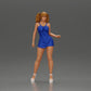 Diorama Modellbau Produktfoto 0: Diorama Figur: Weibliche Miniaturfigur stehend in kurzem Kleid mit Zöpfen und Sandalen (Ref Nr. A123)