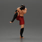 Diorama Modellbau Produktfoto 1: Diorama Figur: Kampfsport-Miniatur, Trittpose mit Kopfschutz, Handschuhen & Schienbeinschutz (Ref Nr. A122)