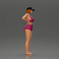 Diorama Modellbau Produktfoto 1: Diorama Figur: Stehende Miniaturfigur im Sommerlook mit Kappe, Shorts, barfuß am Strand (Ref Nr. A108)
