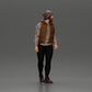 Diorama Modellbau Produktfoto 1: Diorama Figur: Bärtiger Mann in Winterkleidung, gehend - Diorama-Miniatur (Ref Nr. A129)