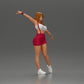 Diorama Modellbau Produktfoto 1: Diorama-Figur: dynamische Frau in rotem Sportoutfit, stehende Pose, Turnschuhe (Ref Nr. A124)
