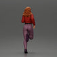 Diorama Modellbau Produktfoto 2: Diorama-Miniaturfigur: Laufendes Mädchen mit langen Haaren in Jacke (Ref Nr. A96)
