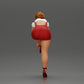 Diorama Modellbau Produktfoto 2: Diorama Figur: Miniaturfigur - Frau zieht roten High Heel an, stehende Pose für Diorama (Ref Nr. A112)