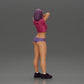 Diorama Modellbau Produktfoto 2: Diorama-Miniatur: Weibliche Figur im Bikini, kurzes Shirt & Haarband, posierend (Ref Nr. A97)
