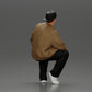 Diorama Modellbau Produktfoto 2: Diorama-Figur: Sitzender Hip-Hop-Mann mit Jacke, Cap und Sneakers (Ref Nr. A62)
